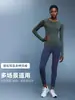 Otoño e Invierno Nuevo Top Transpirable Deportivo de Manga Larga con Cuello Redondo para Mujer Elástico Ajustado Running Fitness Casual Ropa de Yoga