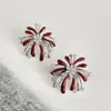 Brincos Fogos de Artifício Gota de Óleo Zircônia Agulha de Prata, Estilo Hong Kong Elegante Moda Retro Brincos de Temperamento, Brincos de Design Único Nicho para Mulheres