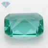Huagang Gema Rectangular Biselada Flor de Coche Luz Verde Vidrio Pequeños Anillos Octogonales Vidrio Verde Claro Joyería con Incrustaciones Piedra Principal