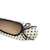 Sapatos Baixos Femininos com Estampa de Leopardo e Bolinhas Laço Boca Rasa Primavera 2026 Novos Bico Redondo Sapatilhas Retrô