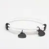 Pulseira de Corda Spot Milão Transfronteiriça Palavra em Branco Sem Palavras Coração de Pêssego Oblíquo Material Aço Inoxidável Pulseira de Corda Trançada Ajustável