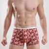 Ventas Directas de Fábrica Venta al por Mayor Ropa Interior para Hombre Seda de Hielo Sexy Transpirable Estampada Bóxer de Cintura Media Una Pieza Envío Directo