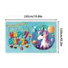 Tela de Fondo de Cumpleaños Nueva Transfronteriza Dibujos Animados Fiesta de Cumpleaños Fiesta de Carnaval Pancarta Fotográfica Bandera Colgante Exterior Tela Decorativa