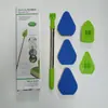 Escova de Limpeza Multifuncional Telescópica Cabo Longo Escova para Chão Escova para Azulejo Escova Esponja para Banheiro Banheira Escova Triangular de Plástico