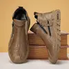Zapatos para Hombre 2026 Otoño Nuevo Estilo Zapatos de Cuero Martin de Caña Alta Zapatos Deportivos Casuales de Moda Slip-on Zapatos de Seguridad para el Trabajo Hombre