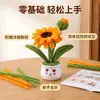 Presente para o Dia do Professor: kit de material de girassol, kit DIY com palitos torcidos para planta artificial em vaso decorativa feita à mão, presente criativo