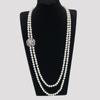 Cadena Larga de Suéter Multicapa Versátil para Mujer Estilo Pequeño Fragante Accesorios para Ropa de Cheongsam Collar de Perlas Personalizado por el Fabricante Imitación de Cristal