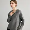 Suéter de Cachemira con Cuello Polo para Mujer 100% Cachemira Pura Engrosado Suéter de Punto Grueso de Invierno Holgado Cuello Solapa Estilo Murciélago
