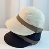 Combinación de Colores Secado Rápido Gorra Estilo Coreano para Mujer Visera Protector Solar Todo Combinación Cara Mostrando Pequeño Estilo Hepburn Ondas Grandes Gorra de Equitación Moderna
