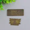Placa de Nome de Metal Bronze Retrô Personalização Placa para Porta de Madeira Armário Placa de Porta Janela Logo em Relevo Marca Registrada Placa de Identificação de Metal