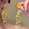 ¡Solo para Flores! Aretes de Flores de Dopamina para Mujer, Aretes Estilo Vacaciones de Primavera, Aretes Coloridos Dulces con Borlas