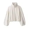 Ropa de mujer de comercio exterior europeo y americano ZA transfronteriza, chaqueta bomber popular vintage con cuello alto y cremallera en AliExpress