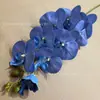 Novas Flores Artificiais Filme Impresso 3D Orquídea Phalaenopsis de 9 Cabeças Decoração de Casamento Planta em Vaso para Sala de Estar Hotel Materiais Florais Transfronteiriços