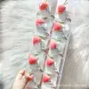 Presilha de cabelo rosa degradê estilo coreano com morangos e strass, presilha lateral versátil de nicho para franja e acessórios de cabelo