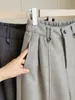 Terno de Lã Engrossado Outono e Inverno Calça de Perna Larga Feminina 2026 Novo Toque de Alto Padrão Elástico Solto Emagrecimento Casual Calça Banana
