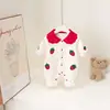 Macacão de bebê para primavera e outono, macacão quentinho de princesa super fofo para primavera e outono
