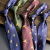 Corbata Jacquard de Animales de Dibujos Animados Estilo Retro Hong Kong Verde Oscuro Borgoña Camisa Floral Dibujada a Mano Casual Versátil Tendencia Ins para Hombre
