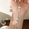 Pulsera de flor de plata minimalista estilo coreano, moderna, de lujo ligero, diseño simple, elegante, exquisita, creativa, accesorio versátil