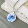 Collar Lilo & Stitch Joyería para Mujer Anime Stitch Colgante de Piedra de Tiempo Cadena para Suéter