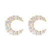 Pendientes de plata de ley 925 para mujer, con letra C y diamantes, estilo minimalista y frío, joyería elegante.
