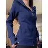 Sudadera con capucha ajustada para mujer, nueva colección otoño 2026, chaqueta deportiva casual con cremallera de invierno, chaqueta de yoga, top para mujer