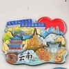 Imán de Refrigerador de Madera de Yunnan Souvenir de Viaje Atracciones de la Ciudad Punto de Referencia Cultural y Creativo Atracción Magnética
