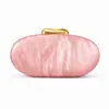 2024 Nova Bolsa Transversal de Ombro Feminina Europeia e Americana Bolsa de Concha Acrílica com Formato Especial Moda Bolsa de Mão para Casamento Jantar