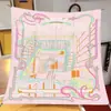 Bufanda de Seda Estilo Nuevo 90cm Cuadrada para Mujer, Hecha a Mano Taiwán Estampada Seda de Sarga de Alta Calidad, Pañuelo de Cabeza de Moda, Chal, Bufanda Estilo Francés