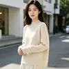 Suéter de terciopelo Andy grueso de dos piezas para mujer, nuevo estilo de otoño e invierno, adelgazante, con cuentas, versátil, suave y acogedor, cuello semi-alto, capa base de punto