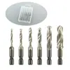 Machos Compostos de Aço Rápido Transfronteiriços, Broca de Máquina com Haste Hexagonal, Macho Espiral, Broca Revestida de Titânio, Furação e Rosqueamento de Furos Três em Um