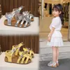 Sandalias de Diadema Tejida Estilo Mori para Niñas 2026 Nuevo Verano Zapatos de Princesa Huecos con Lazo para Niña Pequeña Zapatos de Playa