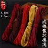 Cuerda de Algodón Trenzada de Núcleo de 1.5/2.0 mm Hilo de Algodón Frotado a Mano Wenwan Cuerda para Tejer Colgante de Collar de Cuentas Bodhi Estrella Luna