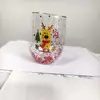 Nueva Taza de Doble Capa Estilo Navidad con Lentejuelas y Dibujos Animados de Amazon para Sala de Estar, Restaurante, Bar, Taza de Vidrio de Borosilicato de Moda