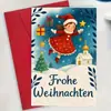 Cartão de Boas Festas de Natal da Amazon para Novo Produto Transfronteiriço Desenho Animado Fofo de Papai Noel e Boneco de Neve Presente de Aniversário