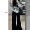 Jeans Black Slair para Mujer Otoño e Invierno Forrados de Polar Tallas Grandes Chica Gordita Elásticos Adelgazantes Forma de Pera Pierna Ancha Pantalones de Herradura