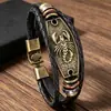 Nuevo Pulsera Tejida de Cuero Hebilla de Aleación Moda Retro Europea y Americana Más Vendida Pulsera de Cuero Directo de Fábrica