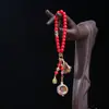 Accesorios estilo Tíbet, cuerda tejida a mano con bordes dorados, thangka de Zaki Lam, Gau con patrón de ocho tesoros, adorno colgante de borla