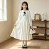 Vestido largo de manga larga estilo princesa dulce coreano, nueva colección primavera/otoño, vestido camisa moderno y elegante para niñas y mujeres jóvenes, con un aire preppy y colegial