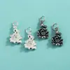 Accesorios de Plata de Ley S925 Estilo Étnico Colgante de Loto Pulsera de Cristal con Cuentas Hecha a Mano Pulsera de Cuerda Trenzada Colgante