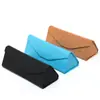 Caixa Dobrável Triangular de PU com Cortiça Couro Flocado de Alta Qualidade Estojo para Óculos Estojo para Óculos de Sol Embalagem de Papel Kraft Atacado