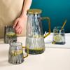 Set de Vaso de Agua de Vidrio con Patrón de Glaciar para Hogar, Sala de Estar, Hospitalidad con Asa, Taza de Té con Asa, Hervidor de Agua Fría Transfronterizo de Alto Valor