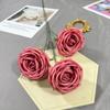 Simulación de 3 rosas de cabeza 3 rosas de cabeza grande rosa concubina imperial rosa individual decoración de camino de boda hotel arreglo floral de flor falsa flor