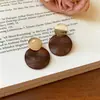 Pendientes de madera vintage geométricos, únicos y elegantes, con un toque exclusivo de alta gama, pendientes sencillos y elegantes para mujer