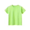 27Kids Ropa Infantil Verano 2025 Modelo Camiseta de Manga Corta Infantil Camisa Publicitaria Estilo Coreano Color Sólido Sin Estampado Ropa Infantil