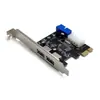 Placa Adaptadora PCIe para USB 3.0 de Porta Dupla Placa de Expansão para Computador Desktop VL805 com Interface Frontal de 20 Pinos