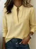Camisa de Manga Larga a Cuadros para Mujer, Cuello en V, Holgada, Elegante, para Viajar, Estación Independiente de Amazon, Primavera y Otoño 2026, Europea y Americana