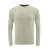 Nueva camiseta Henley casual deportiva para adulto, camiseta básica de otoño, camiseta gofrada de manga larga, top con botones para hombre