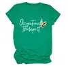 Terapeuta ocupacional Amazon Wish sitio independiente de moda versátil camiseta de mujer de cuello redondo y manga corta