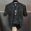 Camiseta Sencilla Bordada de Manga Corta para Hombre, Verano Holgada, Estilo Americano de Moda, Nueva Camiseta Pesada para Hombre 2026