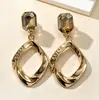Pendientes de Estilo INS Exagerados Retro Cruzados Adornos para Orejas de Forma Geométrica Hueca Lisa Adornos para Orejas Nueva Moda Europea Americana Simple